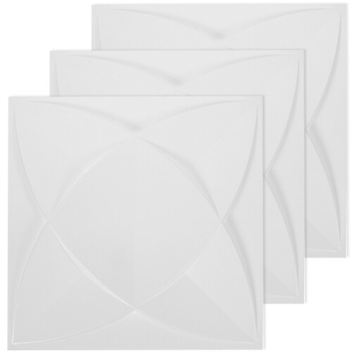 9Pièces Panneaux 3D PVC Blancs Décor Mariage 1