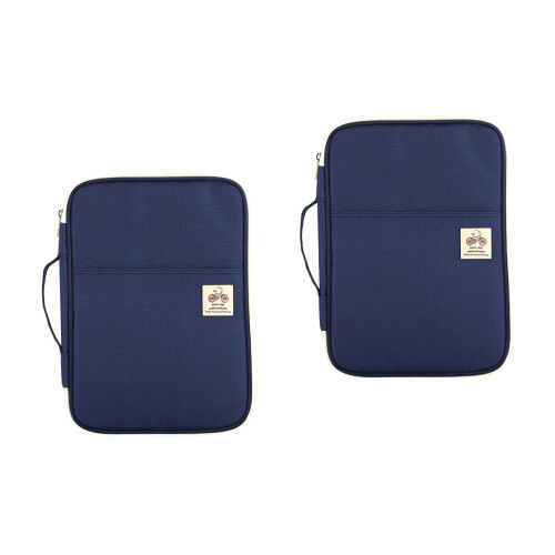 2Pièces Étui Zip Business Marine Sac Document A4 Voyage 2