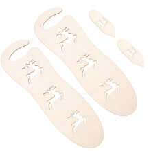 6Pièces Bloc- Bois Beige, Accessoires Tricot Main DIY