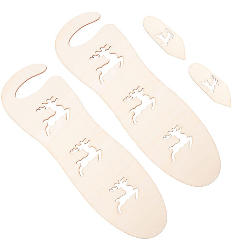 6Pièces Bloc- Bois Beige, Accessoires Tricot Main DIY