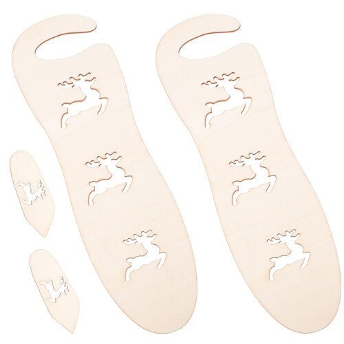 6Pièces Bloc- Bois Beige, Accessoires Tricot Main DIY 2