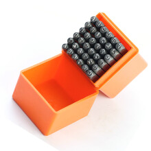 36 Stück Stahlbuchstaben-Nieteinsatz-Set DIY, 3mm Prägezeichen für Holz & Metall, Grau