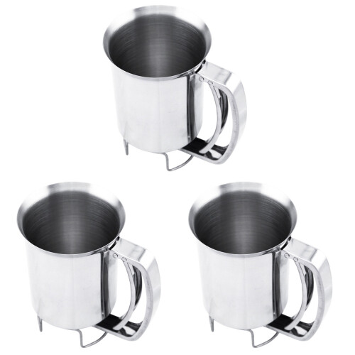 3Pièces Distributeur Pâte Acier Argenté Pour Gâteaux Pancakes 1