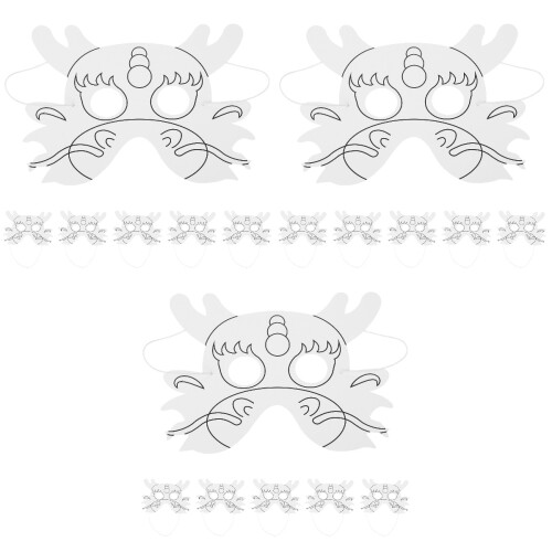 18Pièces Masques Blancs En Papier Non Peints Masques DIY Pour 2