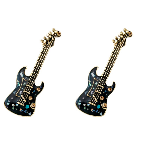 2Pièces Broche Guitar Bijou Mode Facile À Fixer 1
