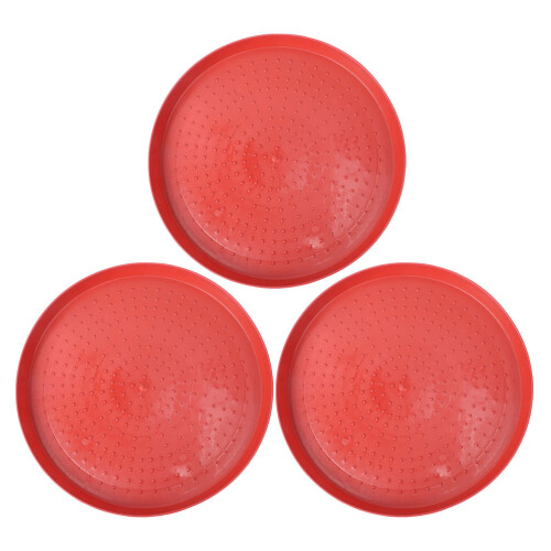 6Pièces Plateau Fodder Durable Rouge Pour Poulets Faisans 2