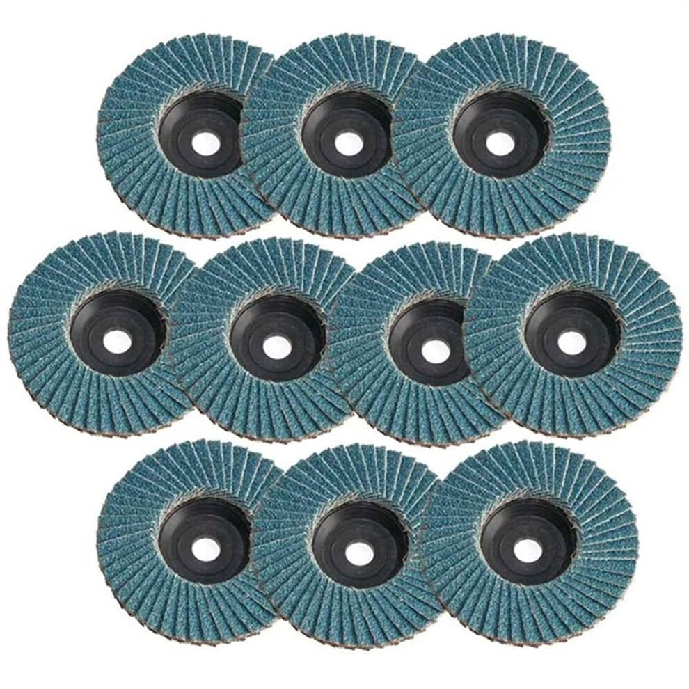 Steel Wire Brush, Angle Grinder Accessory, Wire Drawing Roller Brush, 3Inch Flap Discs Pack Of 10, 80 Grit (Blue, 10Pcs) 9426802539493