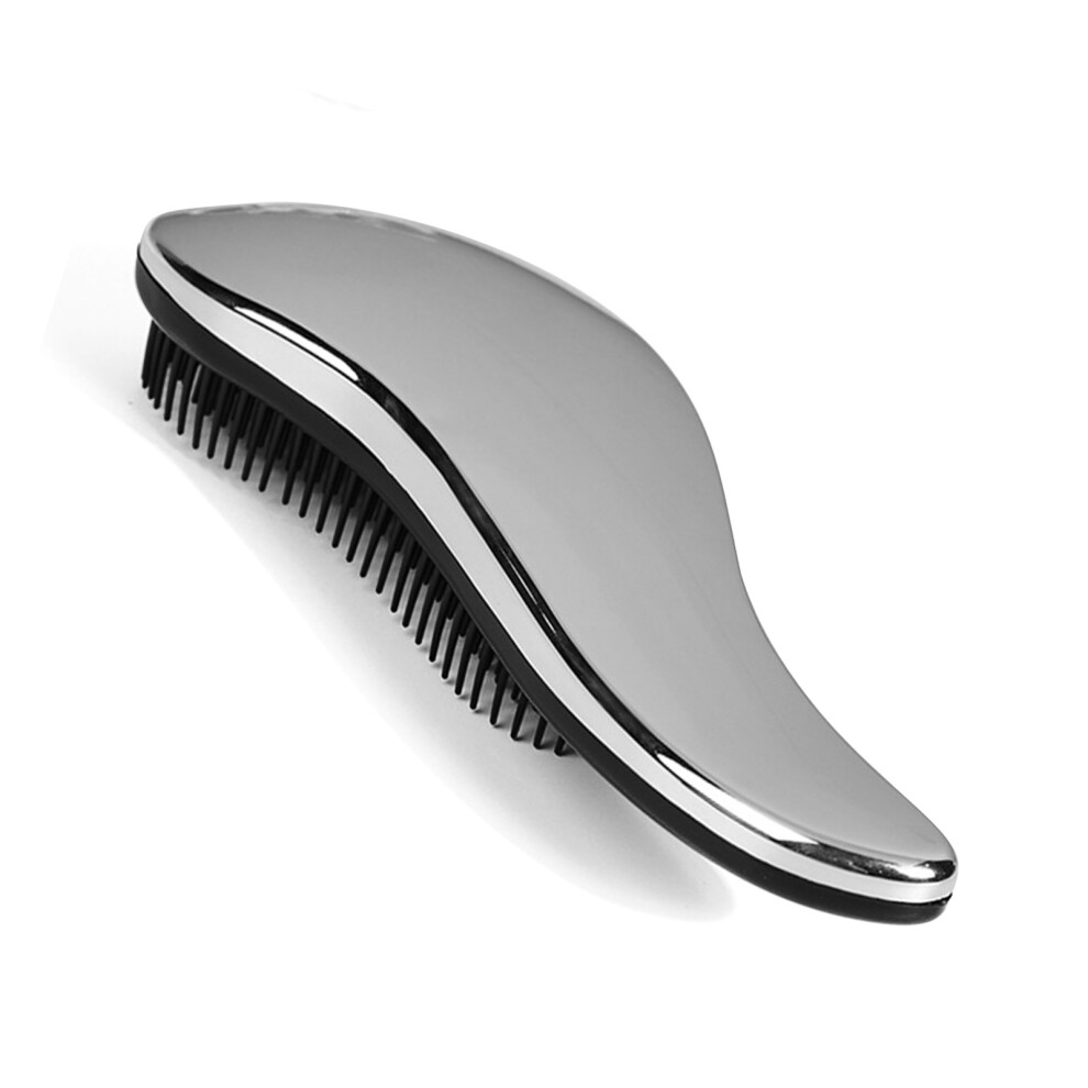 Unisex Electroplating Detangler Brush 8X18.5cm Static-Free Portable Massage Comb