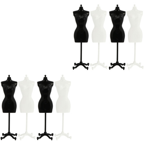 8Pièces Support Vêtements Pour Exposition Robuste Noir 2