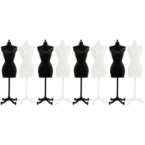 8Pièces Support Vêtements Pour Exposition Robuste Noir 1