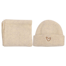3Ensembles Chapeau Écharpe Cœur Brodé Délicat