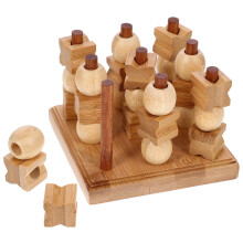 3Ensembles Jeu D'échecs Bois 3D Khaki Jouet Pour Famille