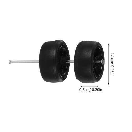 1Ensemble Roues Noires En Caoutchouc Pour Accessoires Rc 1:64 2