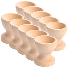30Pièces Porte-Œufs En Bois Lisse Beige, Base DIY Peinture Œufs Pâques