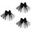 3Pièces Voile Noir Barrette Multi-Couches Tulle 7
