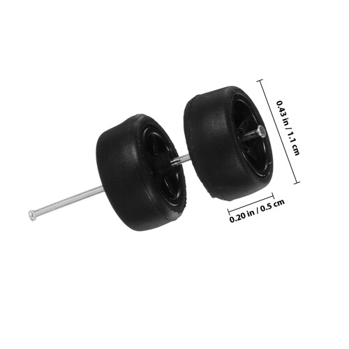 1Ensemble Roues Noires En Caoutchouc Pour Accessoires Rc 1:64 1