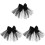 3Pièces Voile Noir Barrette Multi-Couches Tulle 3