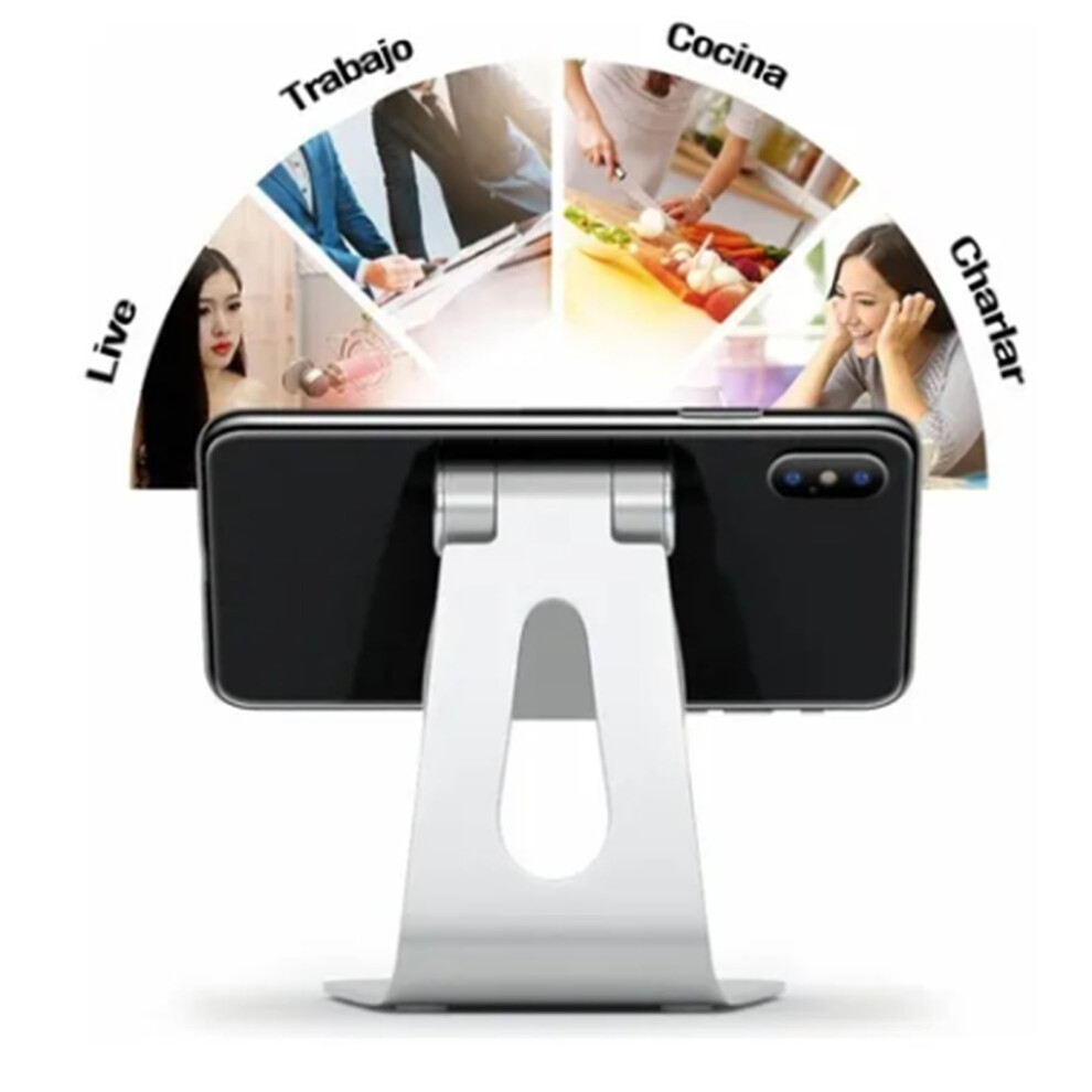 Lightweight Aluminum Alloy Tablet & Phone Stand 86X71x65mm Silver 8441380895732