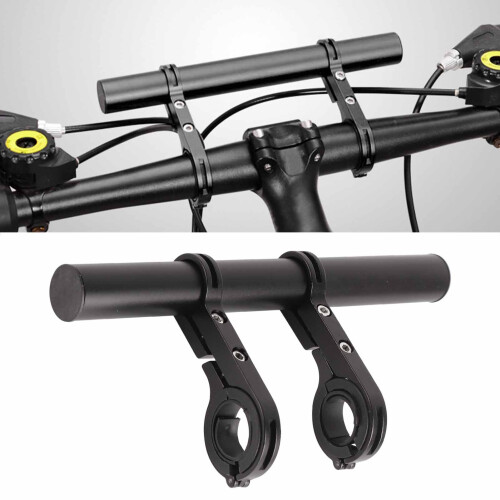 Versatile 20CM Black Bike Handlebar Extender with Stable Clamping