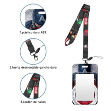 Karikatur-Bus-Kartenhalter mit Lanyard, ABS, 8,5x5,5cm, einzigartiges Design