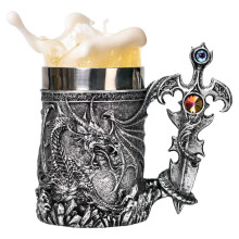 Medieval Beer Stein  600ml  Coffee Mug  Medieval Dragon Pattern