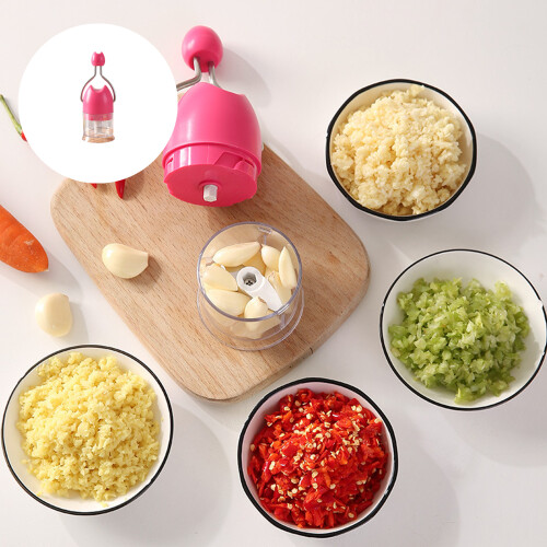Plastic Manual Garlic Processor Ergonomic Grip for-Pink 2