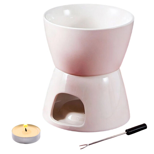 High Temperature Resistant Ceramic Chocolate Fondue Cup-White