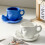 Tasse à café et soucoupe ensemble avec cuillère en-Vert 4