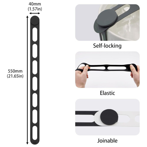 Practical Silicone Container Bands Secures Various Size-Black 2 2