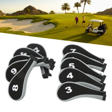 10 pezzi di copritesta per golf grigi in neoprene per legni e ferri, regalo per appassionati di golf