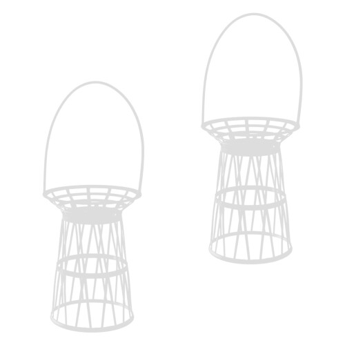 4Pcs Durable White Plastic Flower Basket Holders for Funeral Use 1