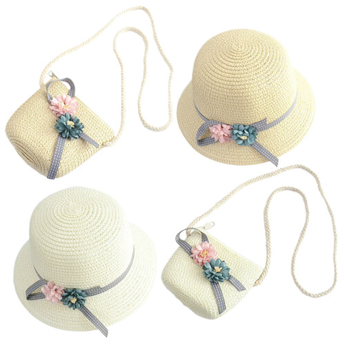 2Ensembles Chapeau Et Sac , Ensemble Plage Coloré Et Fleuri