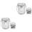2Ensembles Récipient Lavage Pinceaux Multi-Usage Acier Argent 5