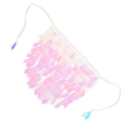 3Pièces Voiles Scintillants Blancs Pour Costumes De Danse, Polyester 2
