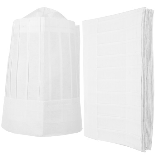 100Pièces Bonnets Chef Papier Jetables Blancs Pour Boulanger