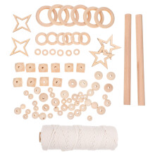 2Ensembles Accessoires Macramé Bois Marron Surface Lisse Pour Décor