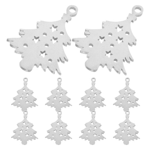 20Pièces Pendentifs Chat Acier Sapin Noël 1