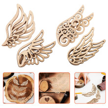 80Pièces Formes Ailes En Bois Non Peintes Pour Projets Décoratifs