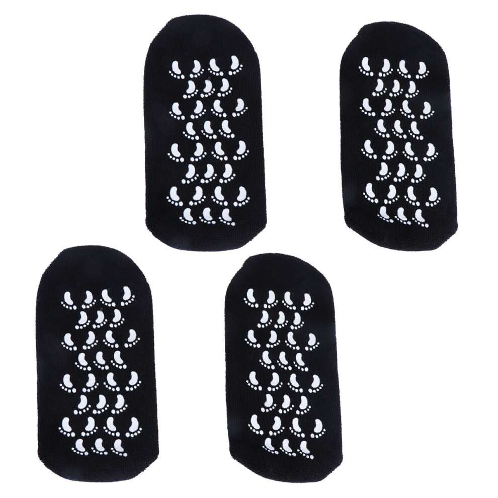 Inoomp Black 12Pcs Moisturizing Spa Socks Gel Foot Whitening Non-Slip Design