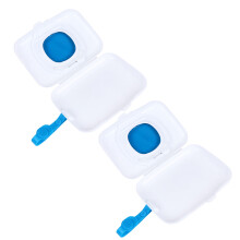 4Pièces Boîte Lingettes Bébé De Voyage Bleu Portable Design Simple