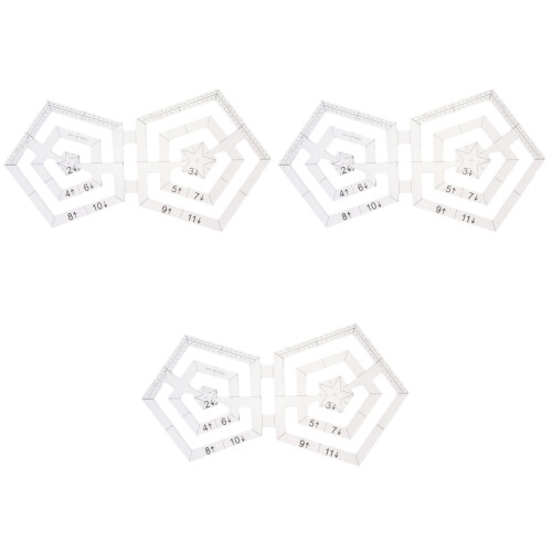 3Pcs Transparent Quilting Ruler Set for Sewing Crafts Assorted Colors 2