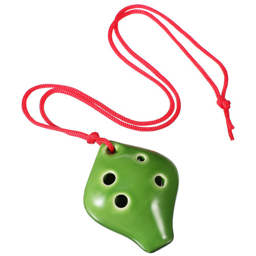 3Pièces Collier Ocarina Céramique 6 Trous Vert Compact Et 1