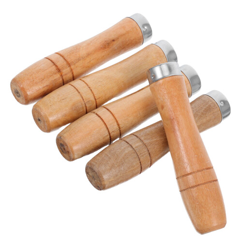 20Pcs Universal Wood Tool Handles with Metal Collar Comfortable Grip 2