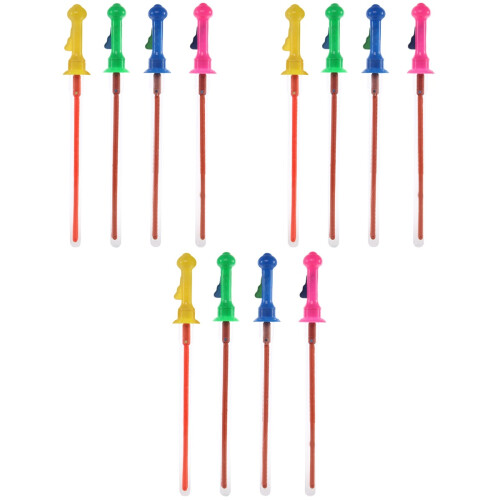12Pcs Children's Bubble Wands Assorted Colors Safe Plastic Sticks 2