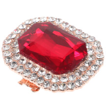 5Pcs Removable Red Rhinestone Shoe Clips Alloy Buckles for Wedding