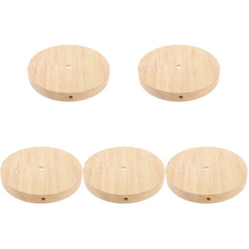 5Pcs Round Wood Lamp Base for LED Light Display Table Stand 2
