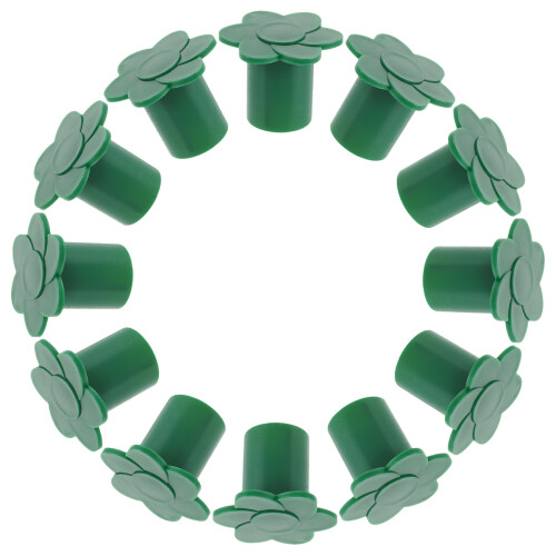 24Pcs Green Plastic Cane Covers Garden Bamboo Pole Protective Toppers 1