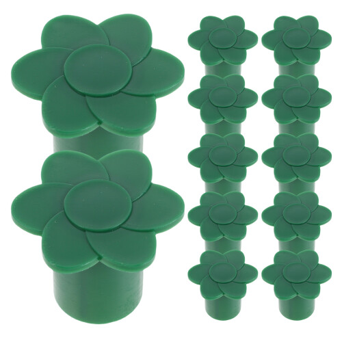 24Pcs Green Plastic Cane Covers Garden Bamboo Pole Protective Toppers