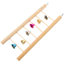 2Pcs Wooden Budgie Ladder Toy for Bird Play and Climbing Beige
