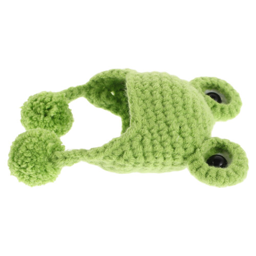 2Pcs Cute Green Woolen Mini Doll Beanies Tiny Knitted Craft Hats 2